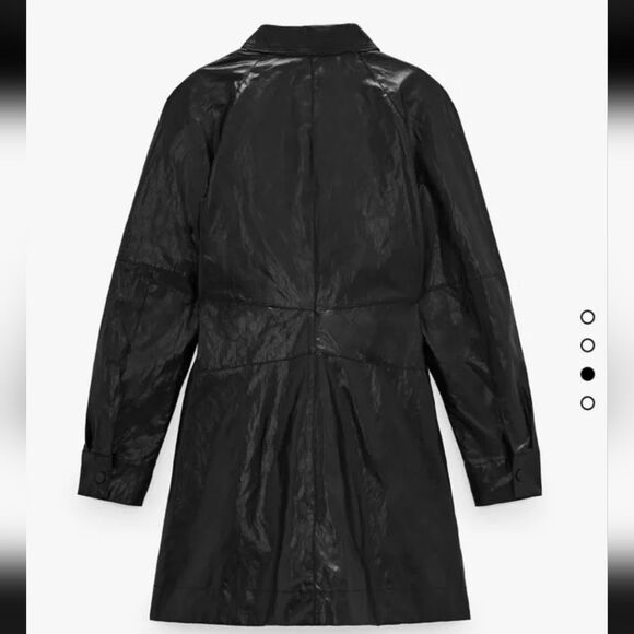 Zara Bloggers Favorite Faux Leather Long Sleeve Mini Dress Sz S Black NWOT - Picture 14 of 15